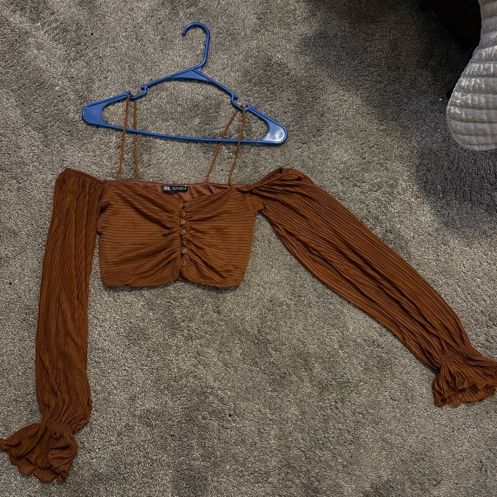 Dark orange Zara crop top